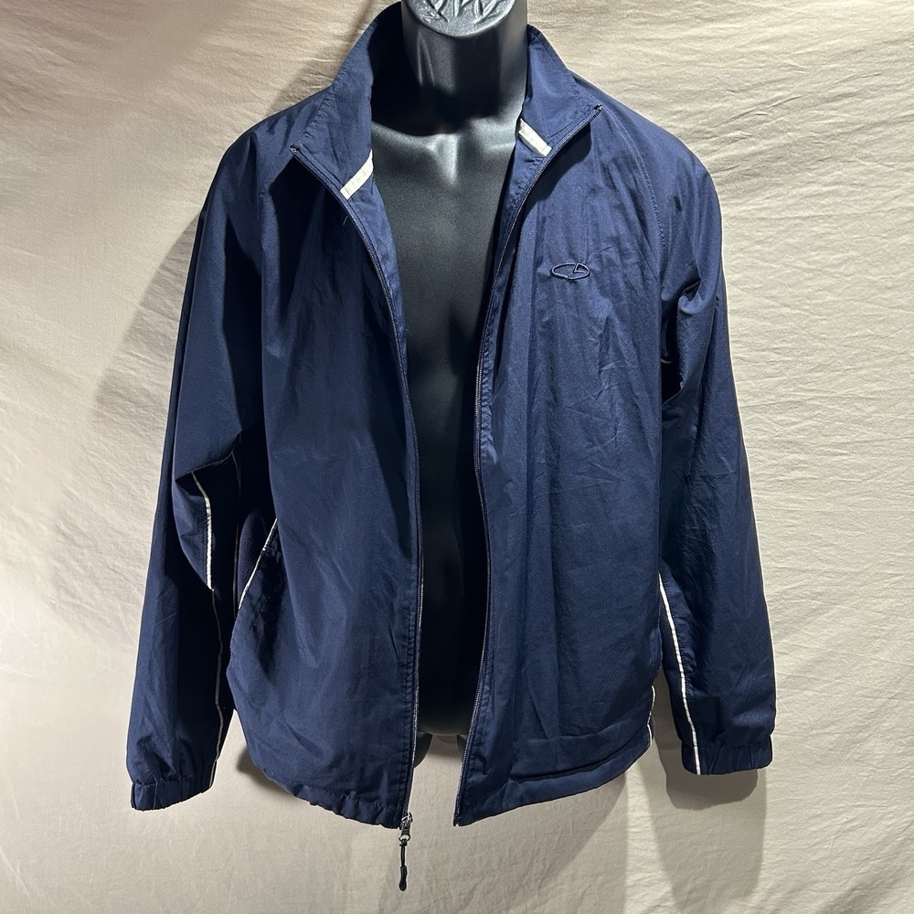C9 by Champion Mens Medium Track Jacket Navy Blue Full Zip Windbreaker